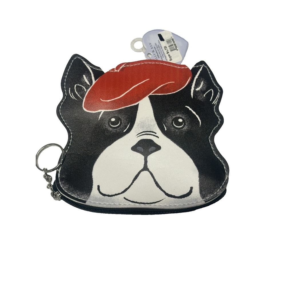 molly & rex dog keychain zipper pouch novelty approximately 5X5 inches